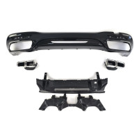 Дифузор з насадками на вихлоп S63 AMG сірий для Mercedes-Benz S-Class W222 (2017-2020)